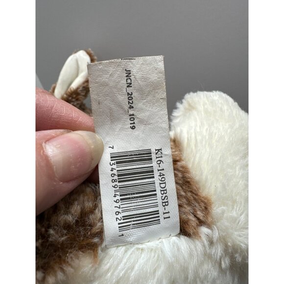 Plush Bunny Rabbit Toy For Ages 3+ Brown & White Polyester Soft Stuffed Animal D - Picture 6 of 7